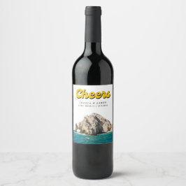 Etiqueta de Vinho de Casamento Retro Personalizado