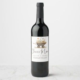 Etiqueta de Vinho de Casamento Rustic Country Chic