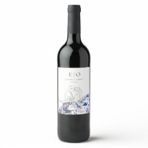 Etiqueta de Vinho de Casamento Santorini - Edição