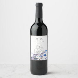 Etiqueta de Vinho de Casamento Santorini - Edição