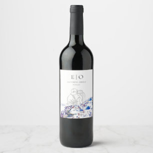 Etiqueta de Vinho de Casamento Santorini - Edição 