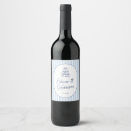 Etiqueta de Vinho de Casaná Azul para Casamento Mi