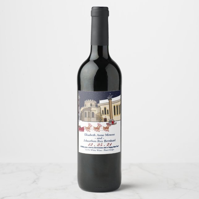 Etiqueta De Vinho De Natal Em Londres (Frente)