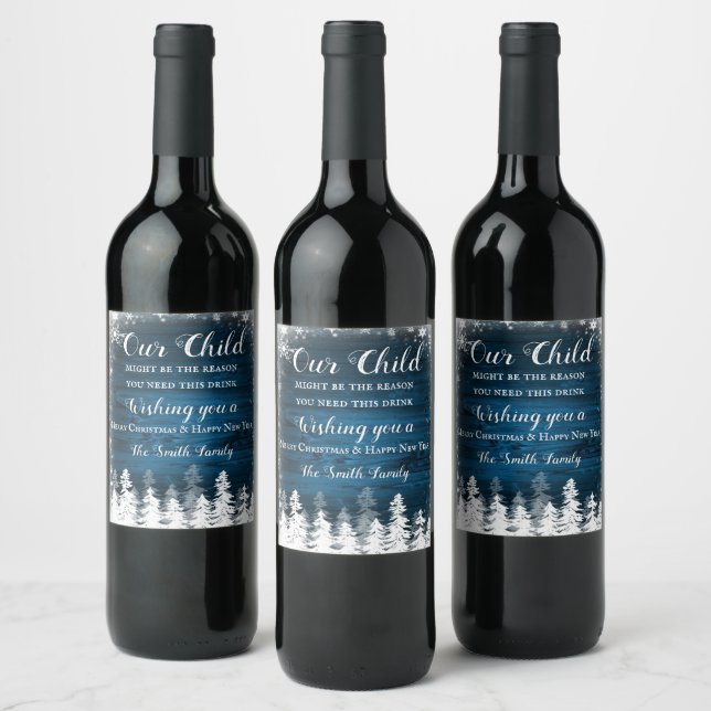 Etiqueta de Vinho de Natal, Presente de Professora (Garrafas)
