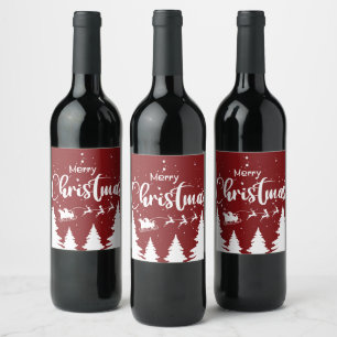 Etiqueta de Vinho de papai noel - Design de Natal 