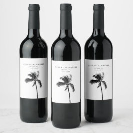 Etiqueta de Vinho de Praia de Casamento de Destino