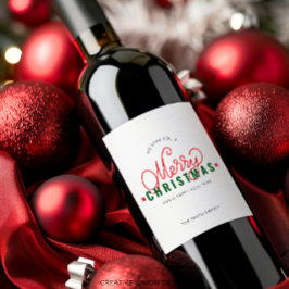 Etiqueta de vinho de presente de Natal personaliza