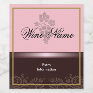 Etiqueta De Vinho De Rosa Com Uva