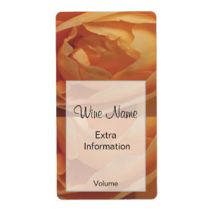 Etiqueta de vinho de Rosa laranja