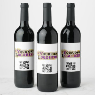 Etiqueta de Vinho do Logotipo e Qr Personalizada