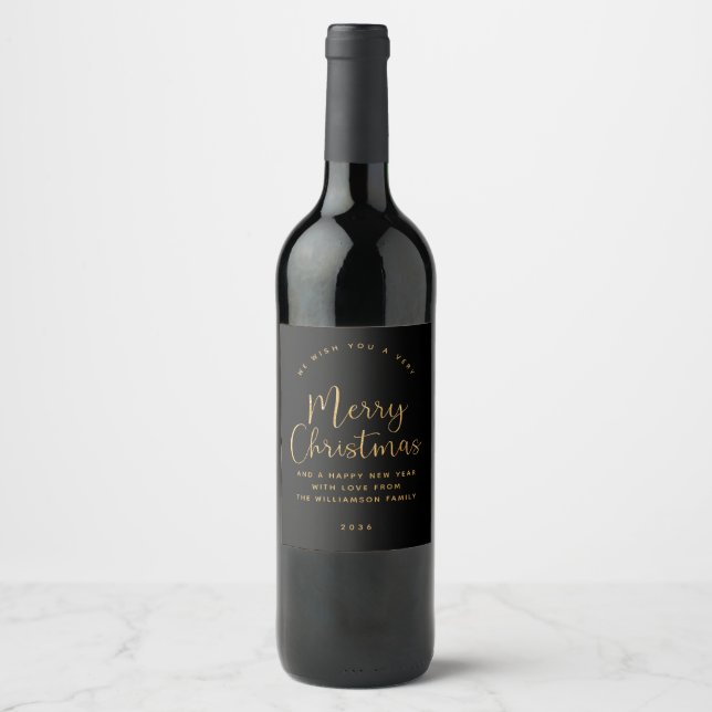 Etiqueta de vinho Dourado preto (Frente)