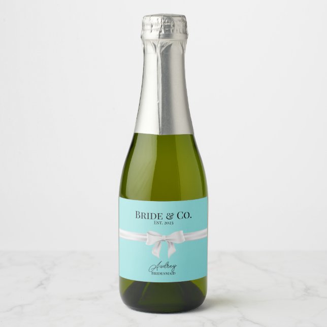 Etiqueta de Vinho Espumante Mini para Damas de Hon (Frente)