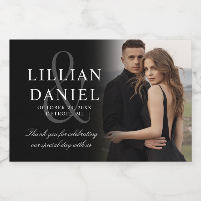 Etiqueta de Vinho Espumante para Casamento Elegant (Rótulo Único)