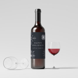 Etiqueta de Vinho Feriado de Neve Silver