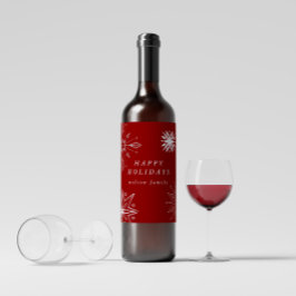 Etiqueta de Vinho Feriado de Neve Silver