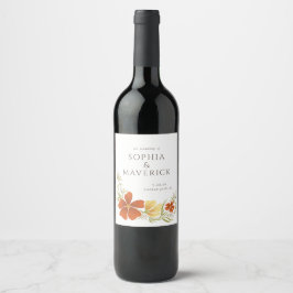 Etiqueta de Vinho Floral Laranja-Marigold