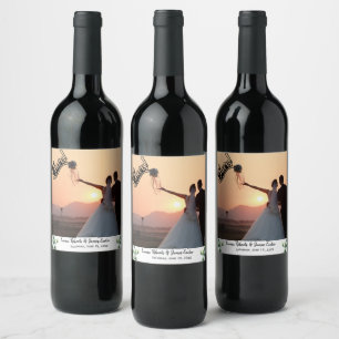 Etiqueta de Vinho Fotográfico de Casamento Elegant