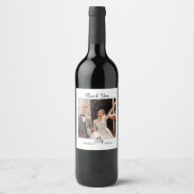 Etiqueta de Vinho Fotográfico de Casamento Simples