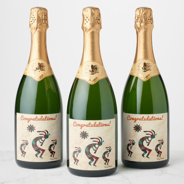 Etiqueta de vinho Kokopelli do Sudoeste (Garrafas)