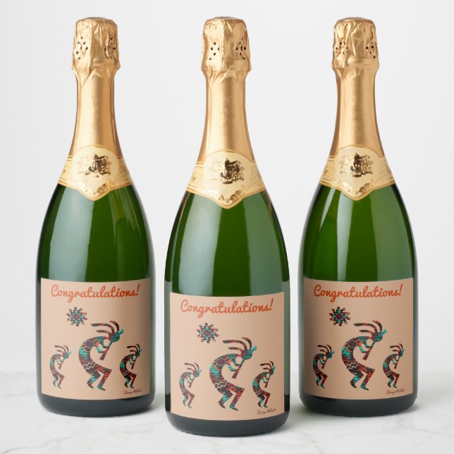 Etiqueta de vinho Kokopelli do Sudoeste (Garrafas)