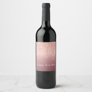 Etiqueta de Vinho Leve com Lente Dourada com Rosa