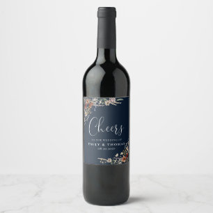 Etiqueta de Vinho marinho Azul, Pequeno Vinho Selv