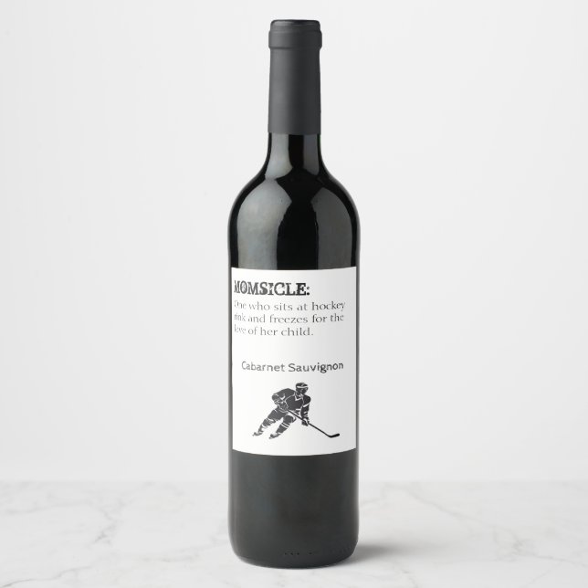 Etiqueta de Vinho MOMSICHA Hockey Mãe (Frente)
