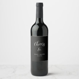 Etiqueta de Vinho Negra Elegante