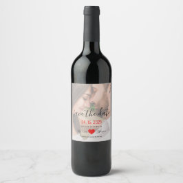 Etiqueta de Vinho para Casamento com Foto Moderna 