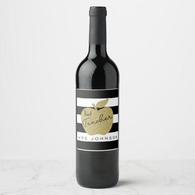 Etiqueta de Vinho para Professor Maçã Brilho Doura (Frente)