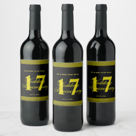 Etiqueta de Vinho Personalizado do 17.º Aniversári