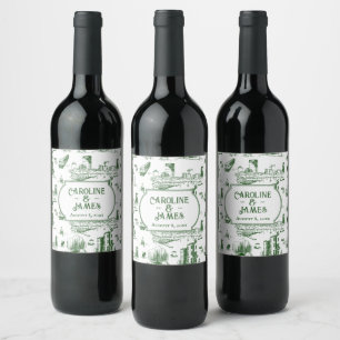 Etiqueta de Vinho Personalizado Verde da Floresta 