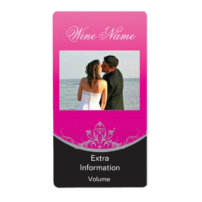Etiqueta de Vinho Rosa Clássico com Beijos (Frente)