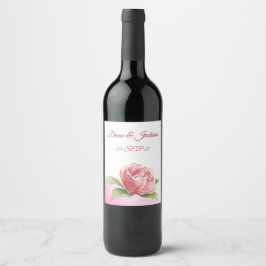 Etiqueta de vinho rosa cor-de-água