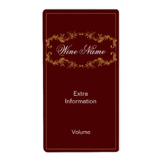 Etiqueta de vinho tinto clássico