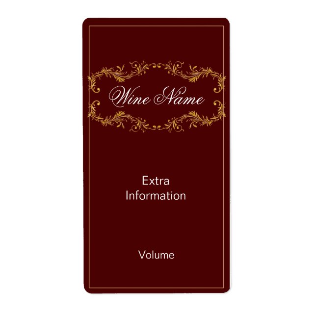 Etiqueta de vinho tinto clássico (Frente)