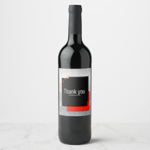 Etiqueta de vinho tinto, preto, cinza