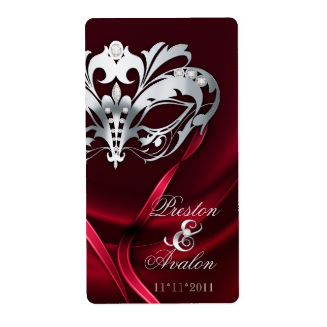 Etiqueta de Vinho Vermelho Mascarada de Prata (Frente)