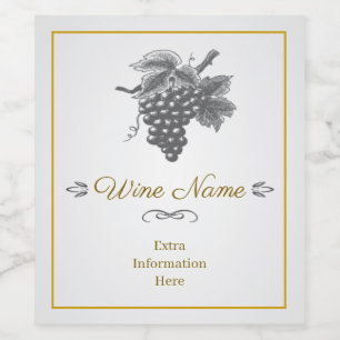 Etiqueta de Vinho Vintage Clássico