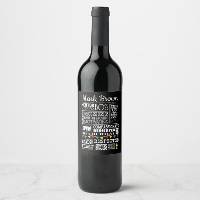Etiqueta de vinhos de presentes de melhor chefe pe (Frente)