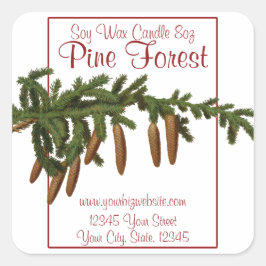 Etiqueta de Vintage Style Pine Branch Christmas Ca