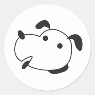 Etiqueta de vista engraçada do cão