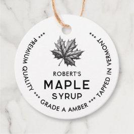 Etiqueta de xarope de bordo