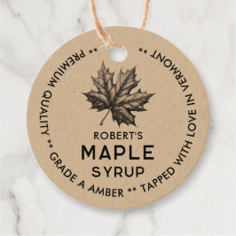 Etiqueta de xarope de bordo