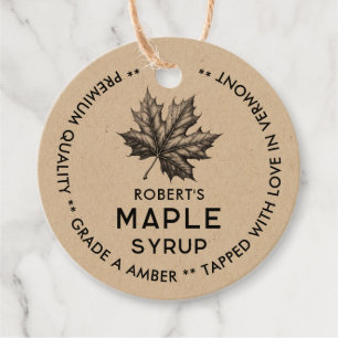 Etiqueta de xarope de bordo