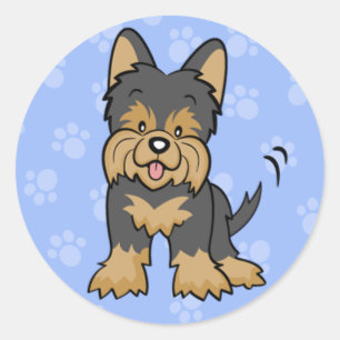 Etiqueta de Yorkie dos desenhos animados