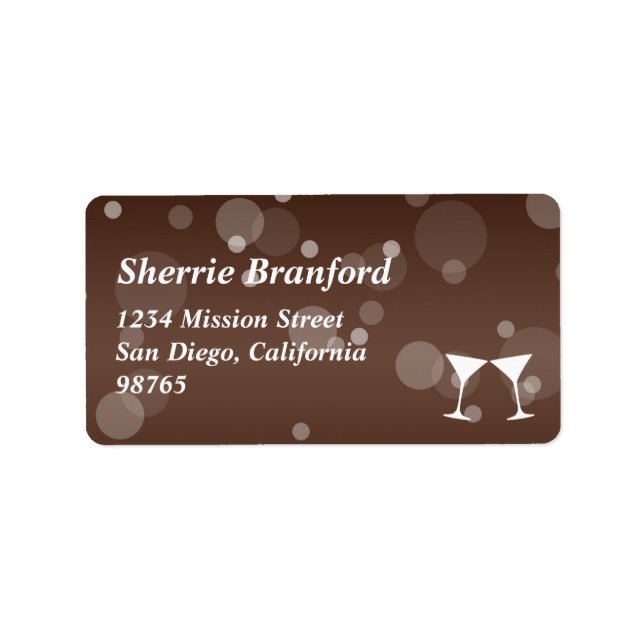 Etiqueta Debate sobre a celebração da bolha de Martini (Frente)