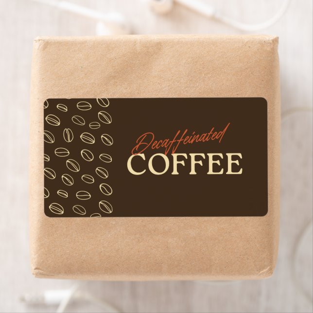 Etiqueta Decaffeinated Coffee Label – Retro Coffee Beans (Insitu)