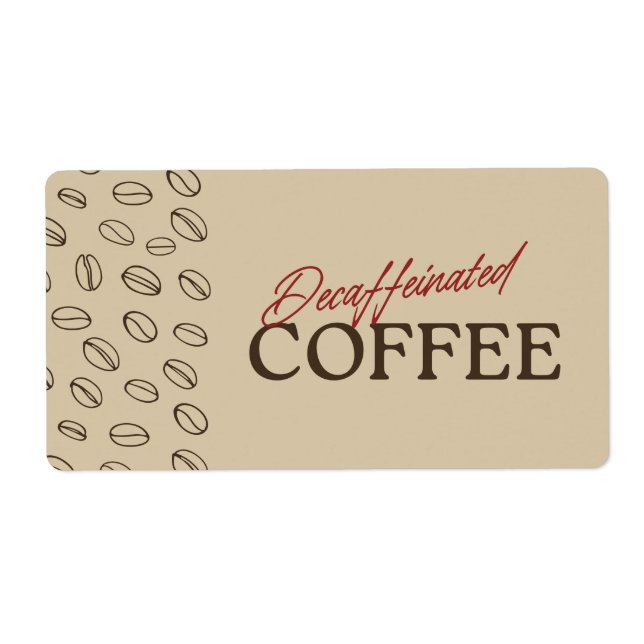 Etiqueta Decaffeinated Coffee Label – Retro Coffee Beans (Frente)