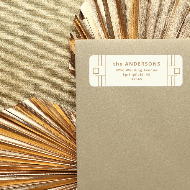 Etiqueta Deco Moderno | Endereço de regresso Dourado de Ivo (Criador carregado)